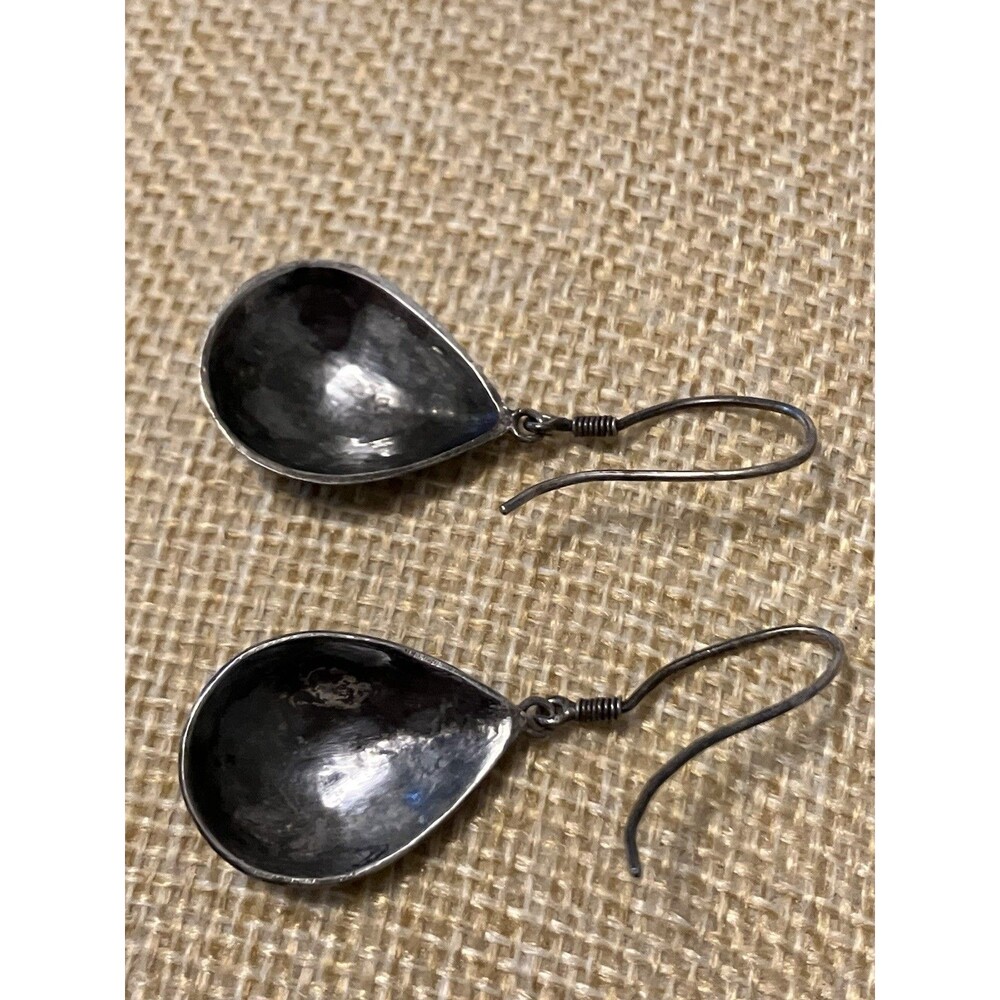 Sterling Silver 925 Earrings Rooster and Horse Tribal Teardrop - Picture 3 of 4